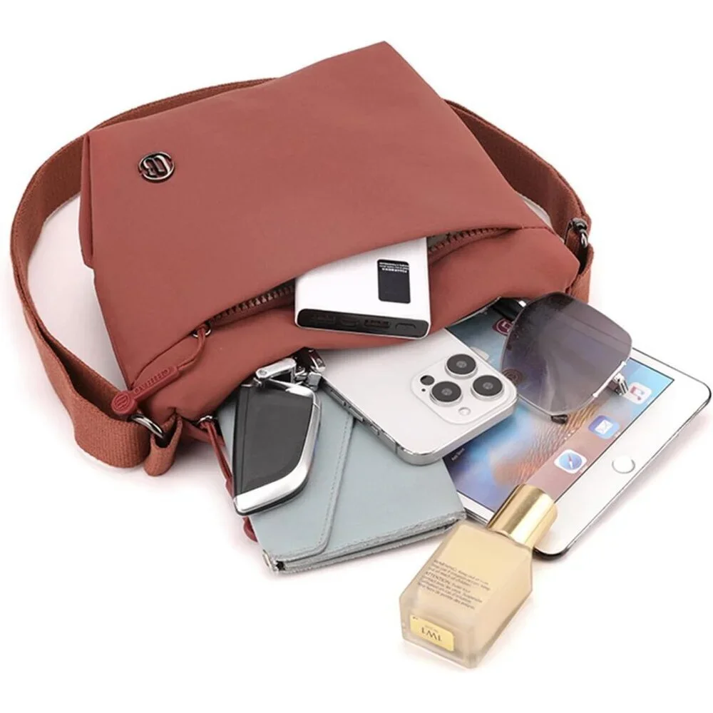 Small Crossbody Nylon Bag Women Mini Travel Purse Shoulder Handbag Compact